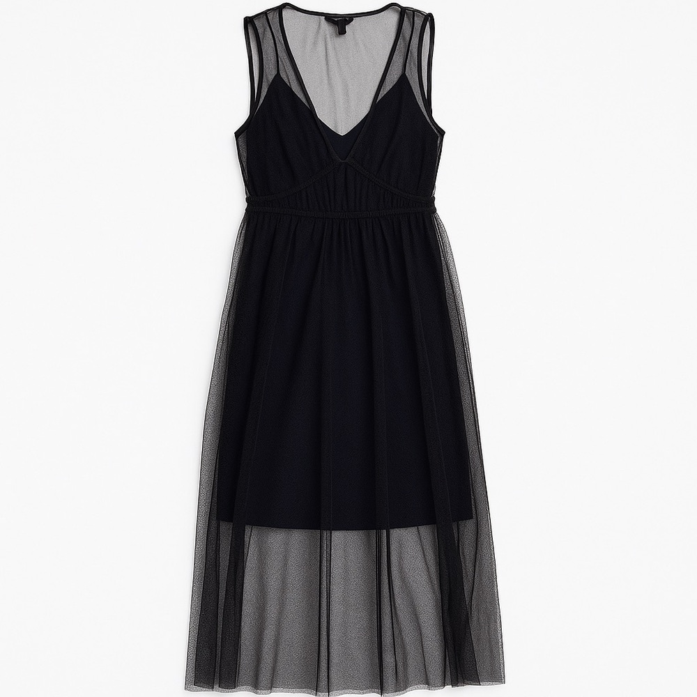 Black Topshop size 0 Sheer Double Dress